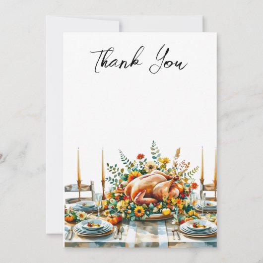 Familiebijeenkomst Thanksgiving Diner Kaart (Achterkant)