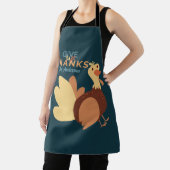 Familieblauw en bruin geeft Bedankt Citaat Turkije Schort (Insitu)