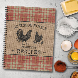 Familieboerderij Rooster Hen Red Pset Recipe Notitieboek