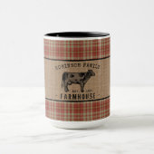 Familieboerderij Rustische Koe Red Pset Burlap Big Mok (Midden)