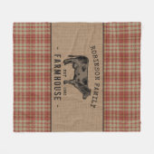 Familieboerderij Rustische Koe Red Pset Burlap Fleece Deken (Voorkant (Horizontaal))