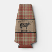 Familieboerderij Rustische Koe Red Pset Burlap Flesjeskoeler (Voorkant)