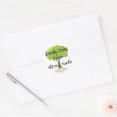 Familiebomen hebben sterke wortels ronde sticker (Envelop)