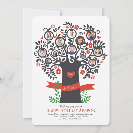 Familieboom 8+ Foto-Wenskaart Kaart (Voorkant)