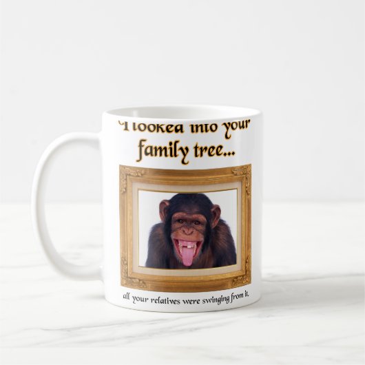 Familieboom aap Funny Mug Humor Koffiemok (Links)