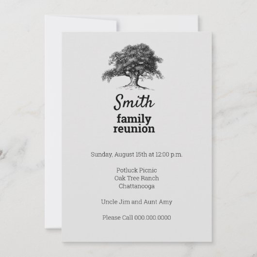 Familieboom, ankerboog, grijs aankondiging (Achterkant)