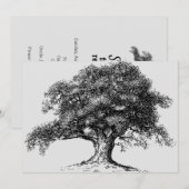 Familieboom, ankerboog, grijs aankondiging (Voorkant / Achterkant)