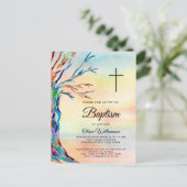 Familieboom Baptisme Christening Uitnodiging (Staand voorkant)