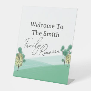Familieboom Barbecue Picknick Familie Reünie Welko Reclamebord Met Voetstuk