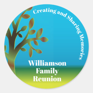 Familieboom Creëer en delende Memories Reunion Ronde Sticker