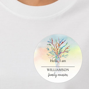 Familieboom Familiereünie Naamlabel Ronde Sticker