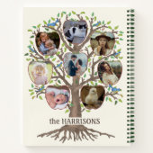 Familieboom Foto Collage 16 Afbeelding Naam Lt Bei Notitieboek (Achterkant)