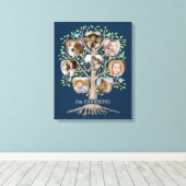 Familieboom Foto Collage 8 Afbeeldingen Naam Dk Bl Canvas Afdruk (Insitu (Houten vloer))