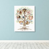 Familieboom Foto Collage 8 Afbeeldingen Naam Lt Be Canvas Afdruk (Insitu (Houten vloer))