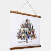 Familieboom Fotocollage 15 Afbeeldingen Hangend Wandkleed (Gebogen)