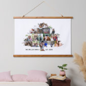 Familieboom Fotocollage 15 Afbeeldingen Hangend Wandkleed (Slaapkamer)