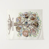 Familieboom Fotocollage 8 Afbeeldingen Naam Lt Bei Wandkleed (Voorkant (horizontaal))