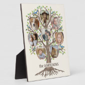 Familieboom Fotocollage 8 foto's naam Lt Beige Fotoplaat (Zijkant)