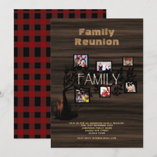 Familieboom HERENIGING Fotocollage Rustieke Buffal Kaart