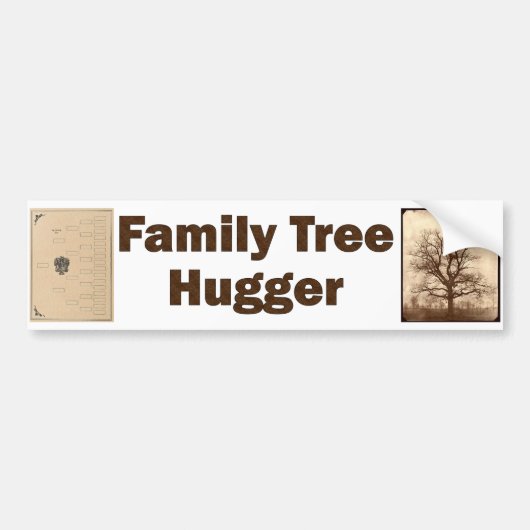 Familieboom Knuffelaar Bumpersticker (Voorkant)