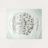 Familieboom met foto's Reunion backdrop banner Wandkleed (Voorkant (horizontaal))