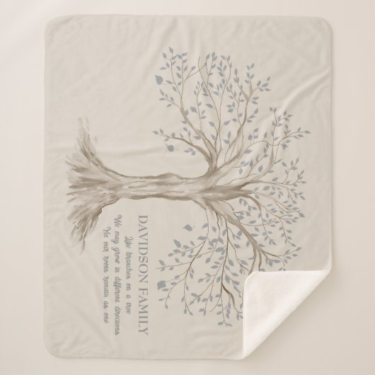 Familieboom met prijsopgave - Aangepaste toon Sherpa Deken (Voorkant)