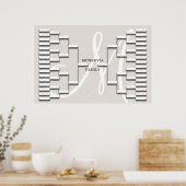 Familieboom Modern Linen look Poster (Keuken)