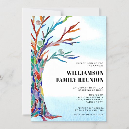 Familieboom reunion MagnetIc Uitnodiging Kaart Magnetische Uitnodiging (Voorkant)