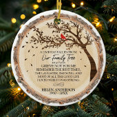 Familieboom Rode Kardinaal Foto Memorial Keramisch Ornament