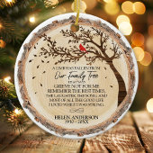 Familieboom Rode Kardinaal Foto Memorial Keramisch Ornament