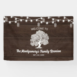 Familieboom snoerlichten Reünie Welkomstbord Spandoek