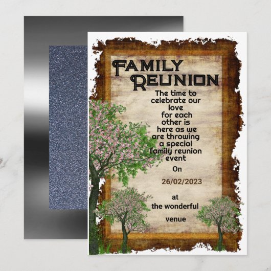 Familieboom-uitnodiging Kaart (Voorkant / Achterkant)