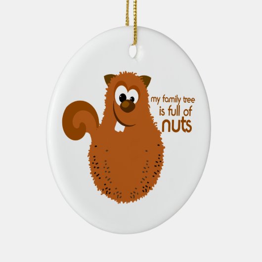 Familieboom vol Nuts Squirrel Keramisch Ornament (Rechts)
