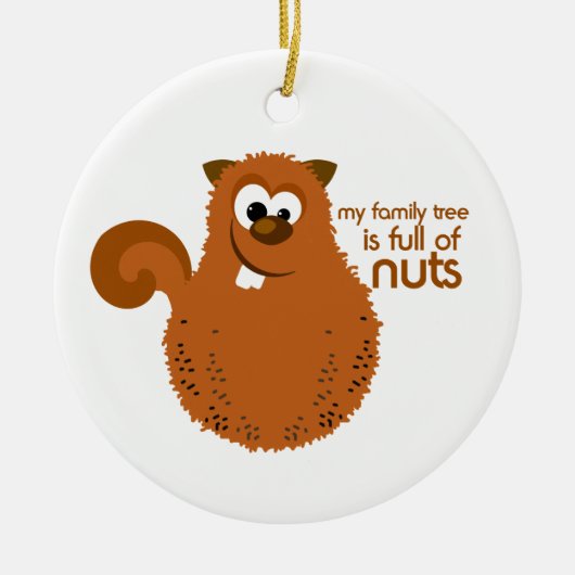 Familieboom vol Nuts Squirrel Keramisch Ornament (Voorkant)