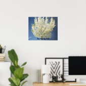 Familieboom Witte bloesems Foto | Blauw luchtruim Poster (Thuiskantoor)