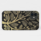 Familieboom zwarte goudnaam Jaar Oost Case-Mate iPhone Case (Achterkant (horizontaal))