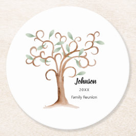 Familieboomreünie Ronde Kartonnen Onderzetter