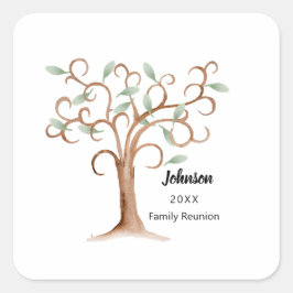 Familieboomreünie Vierkante Sticker