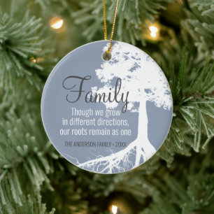 Familieboomstammen Foto gepersonaliseerd Keramisch Ornament