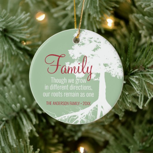 Familieboomstammen Foto gepersonaliseerd Keramisch Ornament (Boom)