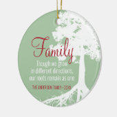 Familieboomstammen Foto gepersonaliseerd Keramisch Ornament (Links)