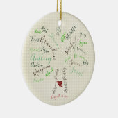 Familieboomversiering, aangepast grootoudergeschen keramisch ornament (Rechts)