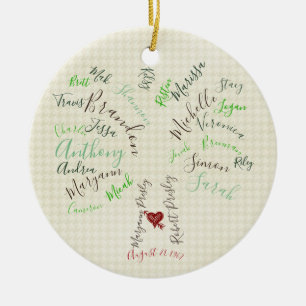 Familieboomversiering, aangepast grootoudergeschen keramisch ornament