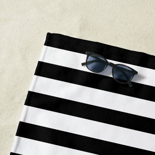 Familieboot Nautical Anchor Persoonlijk Zwart Strandlaken (In situ)