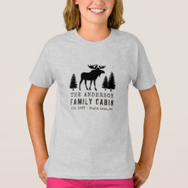 FamilieCabine Rustic Moose Pine Tree Silhouette T-shirt