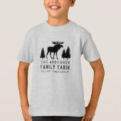 FamilieCabine Rustic Moose Pine Tree Silhouette T-shirt (Voorkant)