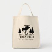 FamilieCabine Rustic Moose Pine Tree Silhouette Tote Bag (Voorkant)