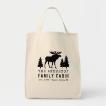 FamilieCabine Rustic Moose Pine Tree Silhouette