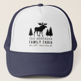 FamilieCabine Rustic Moose Pine Tree Silhouette Trucker Pet