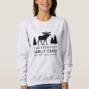 FamilieCabine Rustic Moose Pine Tree Silhouette Trui